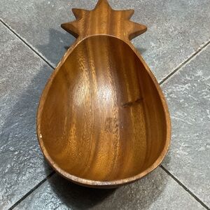 Wooden Pineapple Shaped Bowl. Monkey pod hand carved.